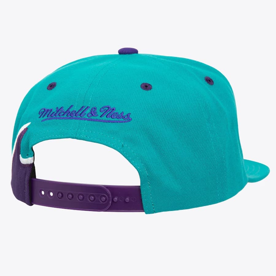 Бейсболка Mitchell & Ness Teal Charlotte Hornets Hardwood Classics Rising Tide OG Snapback Hat