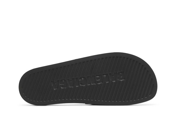 Кроссовки Balenciaga Pool Slides 'Repeat Logo - Black Silver'