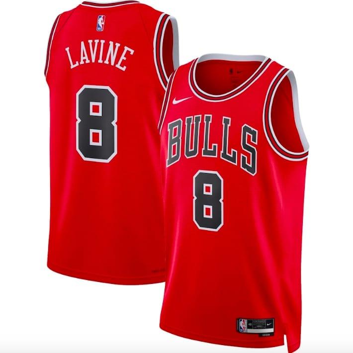 Баскетбольная джерси 2022-23 Chicago Bulls #8 Zach LaVine Nike Icon Red Jersey