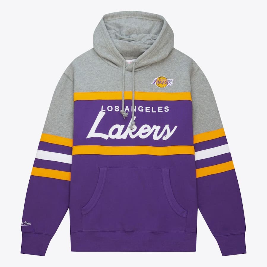 Худи Mitchell & Ness Purple Los Angeles Lakers Head Coach Pullover Hoodie