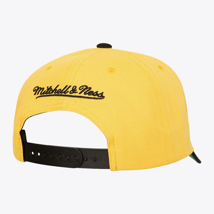 Бейсболка Mitchell & Ness Gold Pittsburgh Penguins Boom Text Pro Vintage Snapback Hat