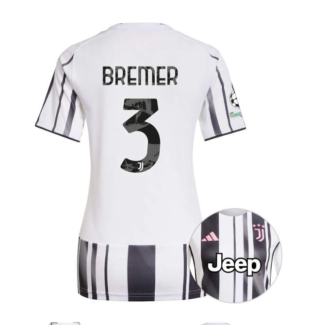 Женское футбольное джерси JUVENTUS home jersey 25/26 BREMER 3