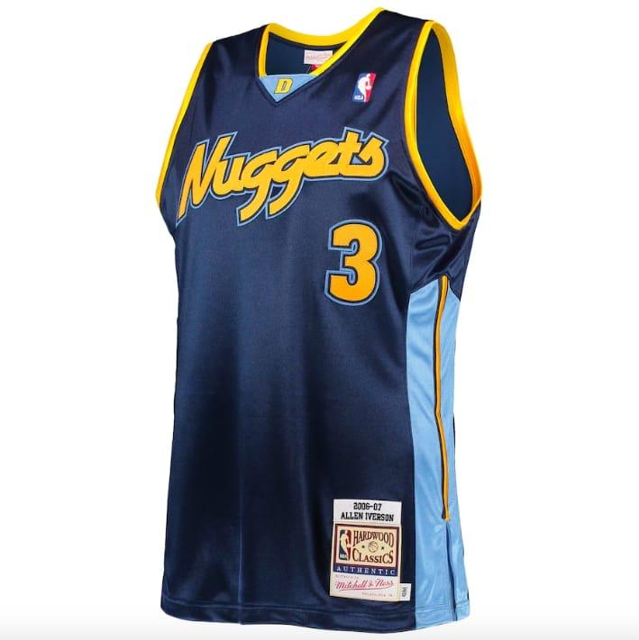 Баскетбольная джерси 2006 Denver Nuggets #3 Allen Iverson Mitchell & Ness Authentic Navy Jersey