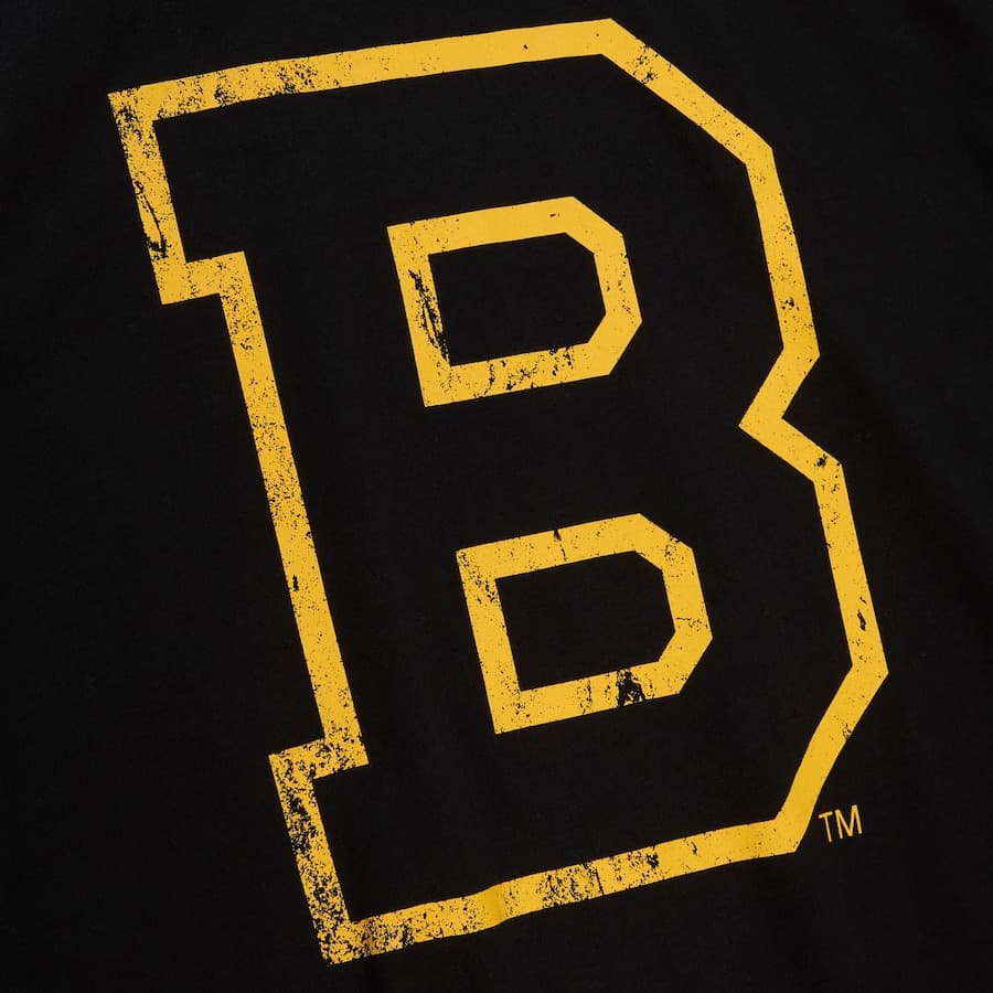Лонгслив Mitchell & Ness Black Boston Bruins Vintage Logo Long Sleeve T-Shirt