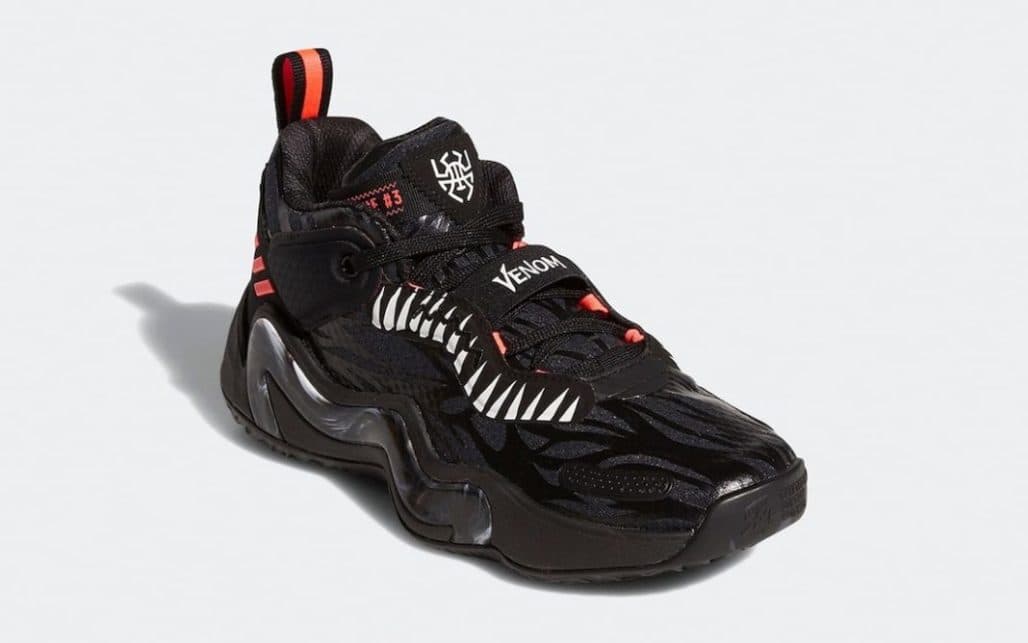 Кроссовки Marvel x adidas D.O.N. Issue #3 J 'Venom Carnage - Carbon Signal Pink'