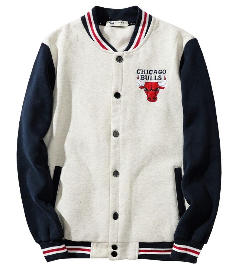 Бомберы 2019 NBA Chicago Bulls Navy White Bomber Jacket
