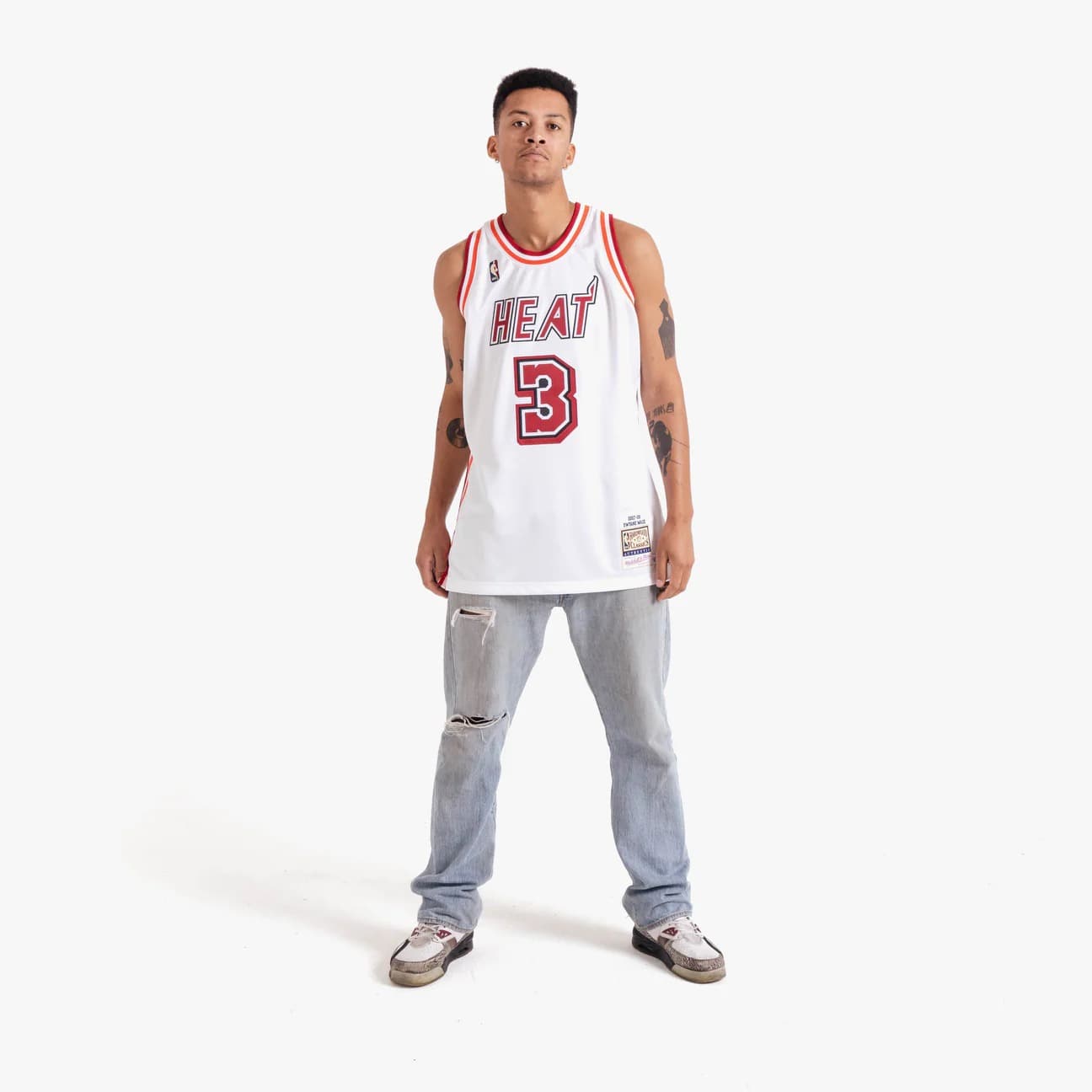 Баскетбольная джерси 2007-08 Miami Heat Dwyane Wade #3 Authentic Hardwood Classic White Jersey