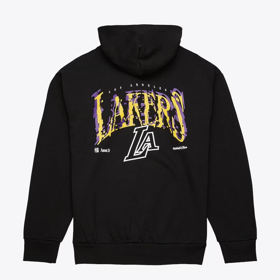 Худи Mitchell & Ness Black Los Angeles Lakers SUGA Glitch Pullover Hoodie