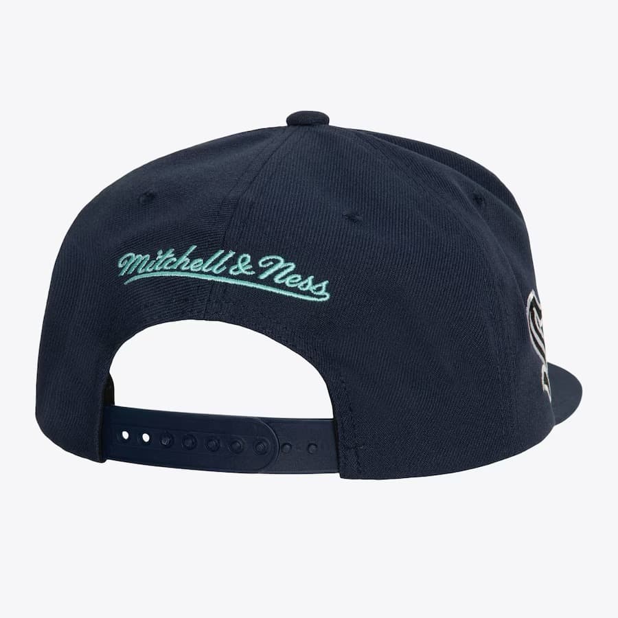 Бейсболка Mitchell & Ness Navy Seattle Kraken Alternate Flip Snapback Hat