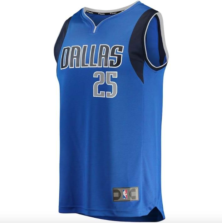 Баскетбольная джерси 2021-22 Dallas Mavericks #25 Reggie Bullock Fast Break Icon Blue Jersey