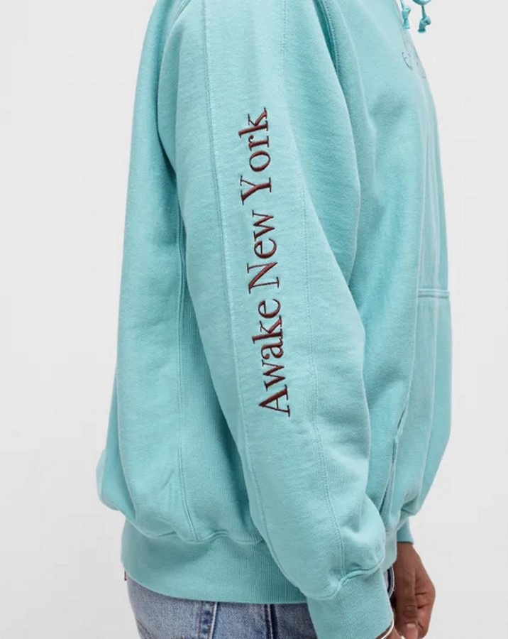 Худи Awake Classic Outline Logo Paneled Embroidered Hoodie Teal