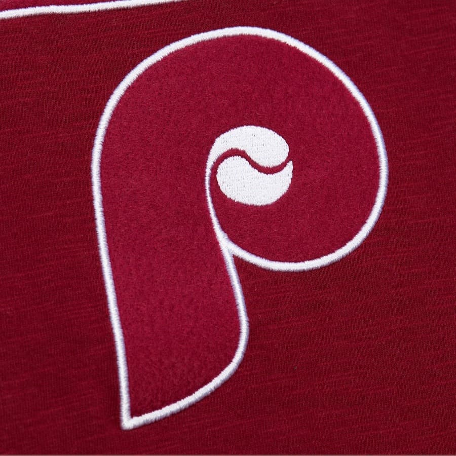 Футболка Mitchell & Ness Burgundy Philadelphia Phillies Vintage Logo Legendary Slub T-Shirt