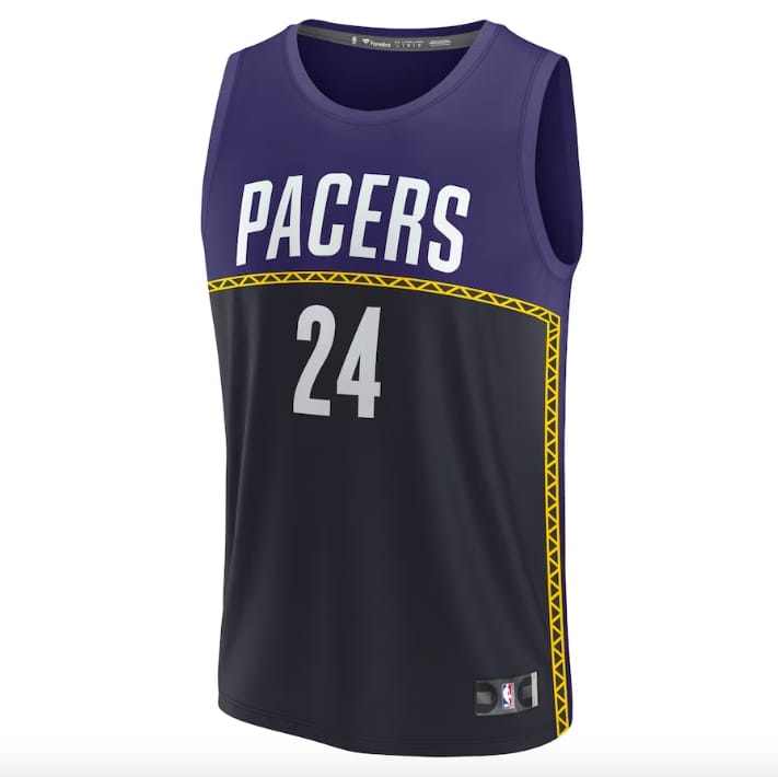 Баскетбольная джерси 2022-23 Indiana Pacers  #24 Buddy Hield Fast Break City Blue Jersey