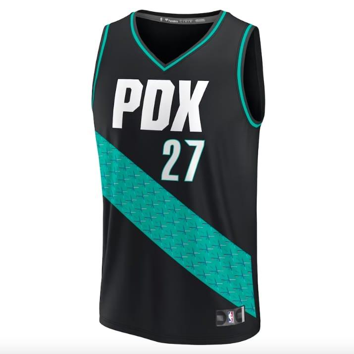 Баскетбольная джерси 2022-23 Portland Trail Blazers #27 Jusuf Nurkic Fast Break City Black Jersey