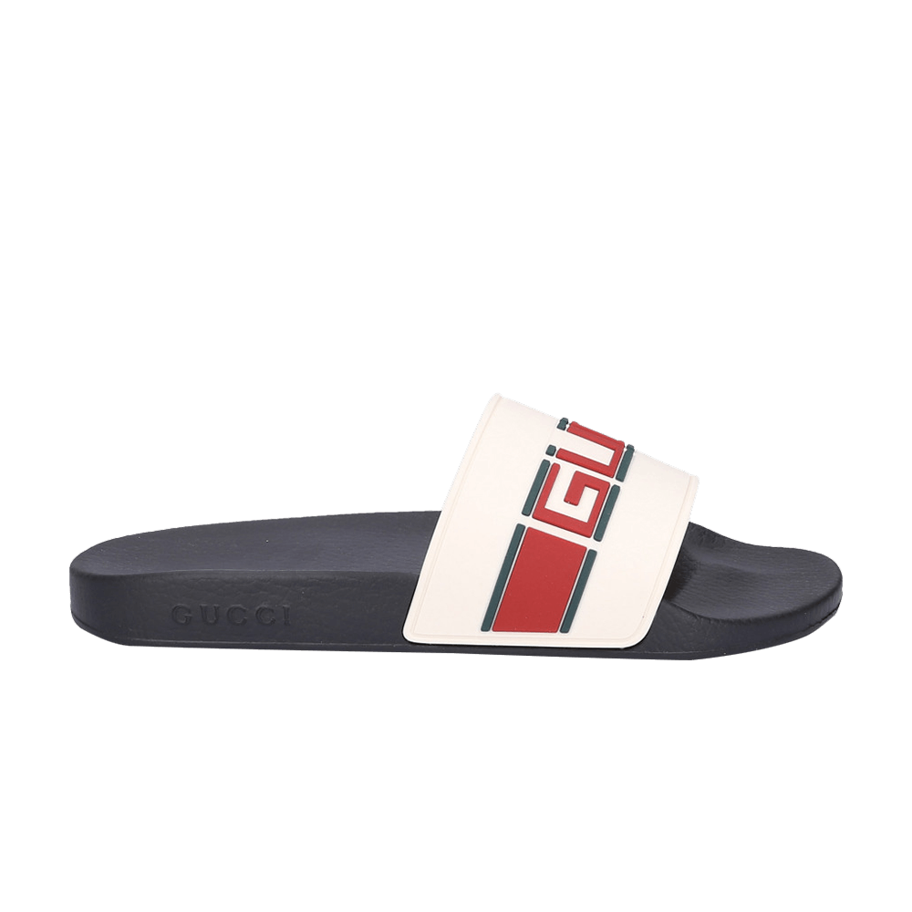 Сандалии Gucci Stripe Rubber Slide Sandal 'White Red Green'