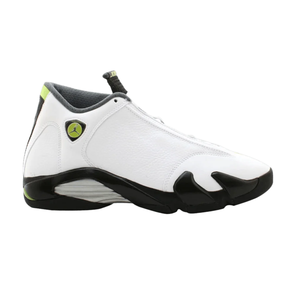 Krossovki-Air-Jordan-14-Retro-White-Chartreuse
