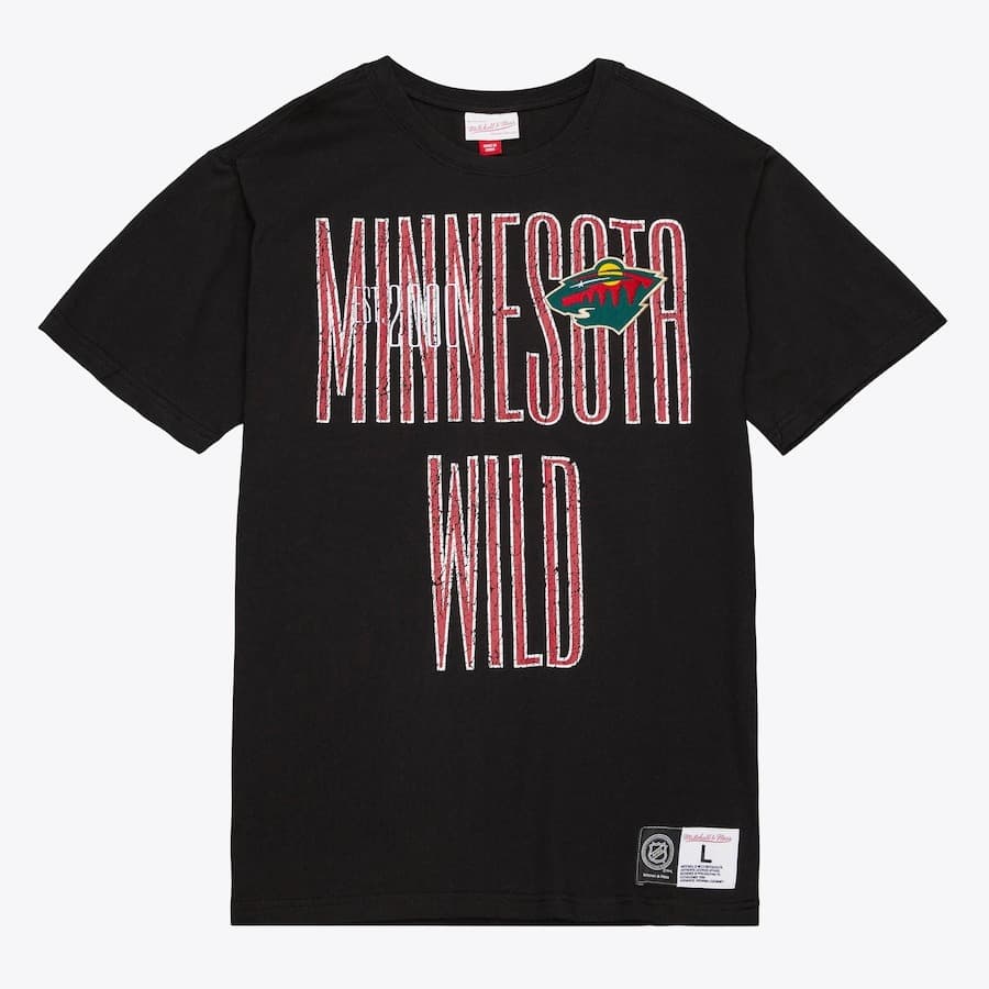 Футболка Mitchell & Ness Black Minnesota Wild Team OG Premium T-Shirt
