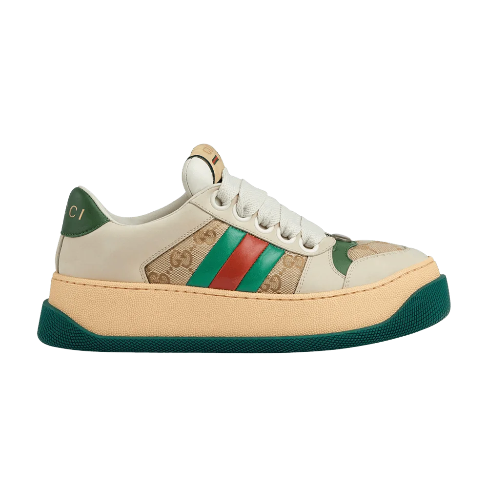 Кроссовки Gucci Wmns Screener 'GG Motif - Beige Green'