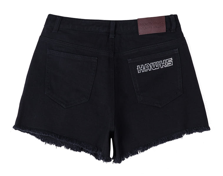 Спортивные шорты 2018 NBA Atlanta Hawks Black/White Jeans Shorts