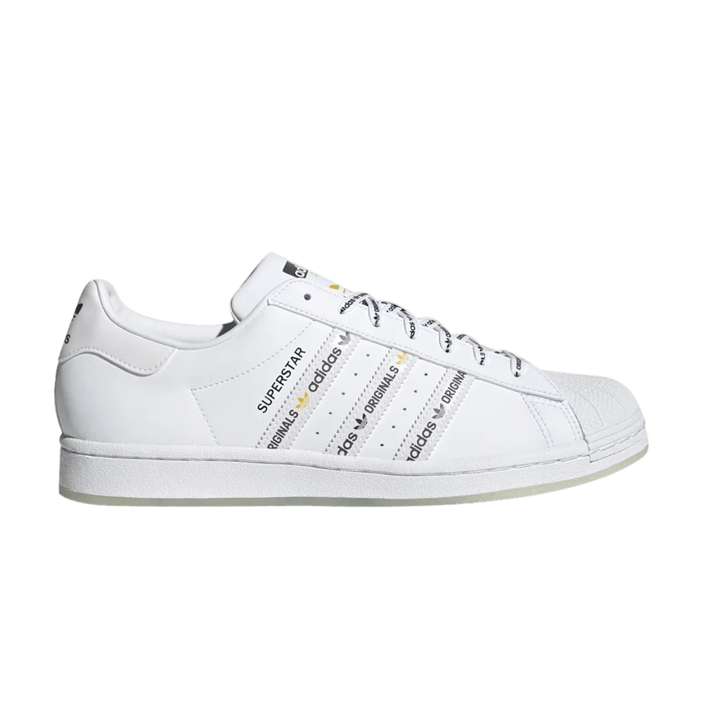 Кроссовки Adidas Superstar 'Logo Stripes - White Bright Green'