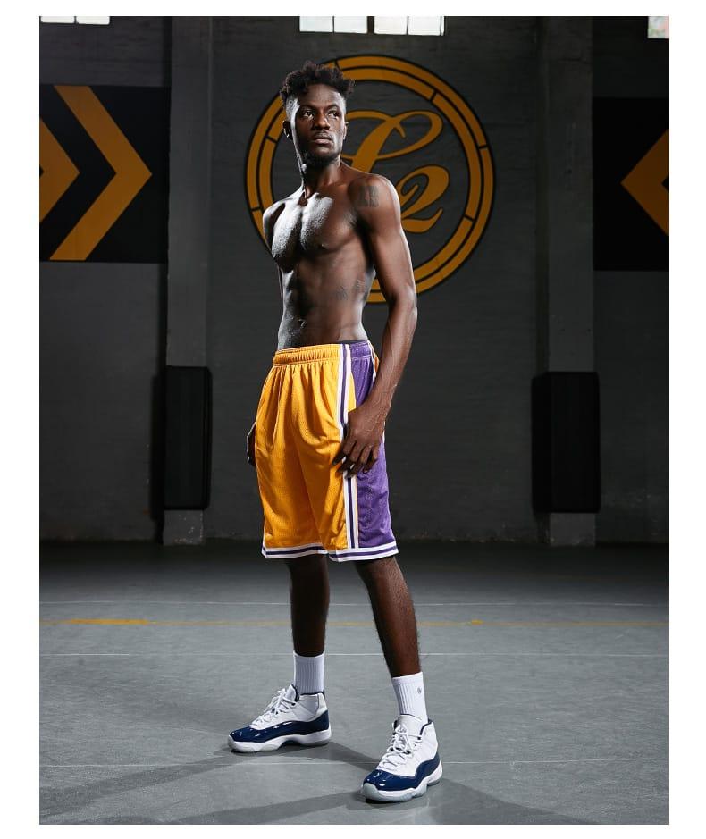 Баскетбольные шорты Ehot Lakers Stripe Yellow Shorts
