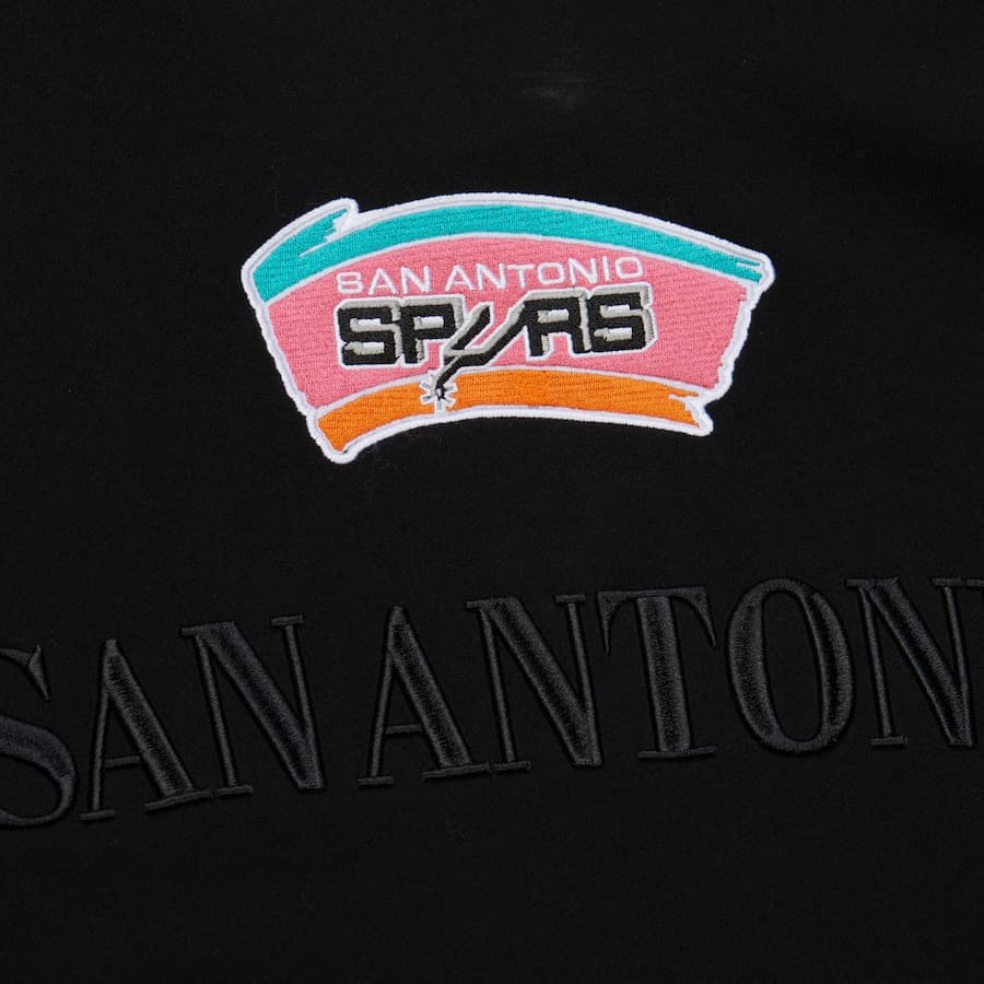 Худи Mitchell & Ness Black San Antonio Spurs Team OG 3.0 Vintage Fleece Pullover Hoodie