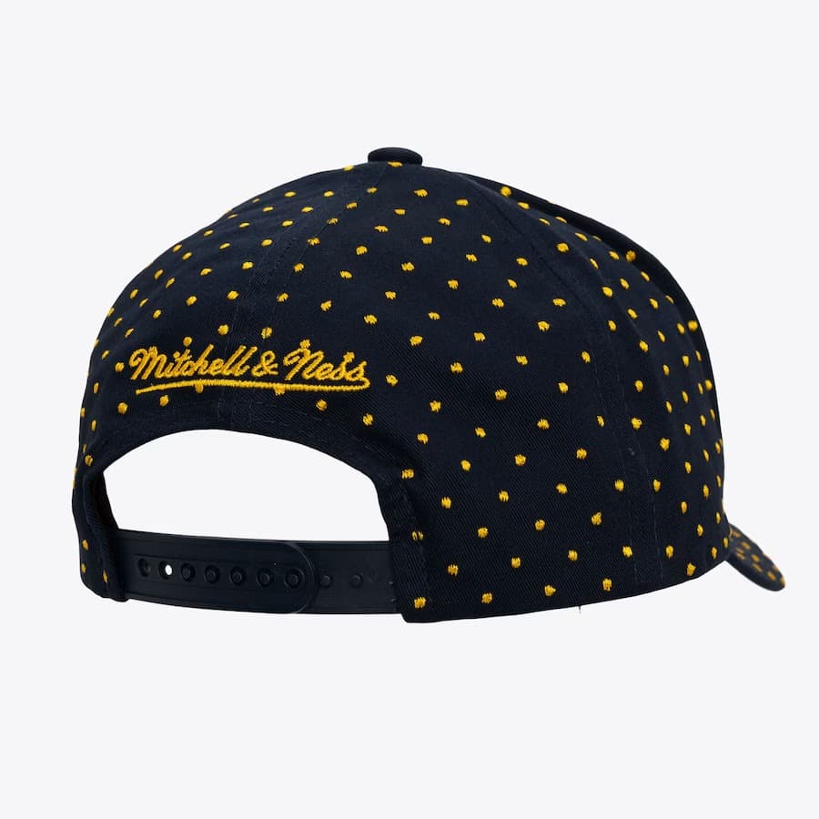 Бейсболка Mitchell & Ness Navy Golden State Warriors Polka Polka Pro Adjustable Hat