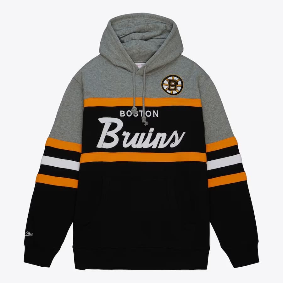 Худи Mitchell & Ness Black Gray Boston Bruins Head Coach Pullover Hoodie