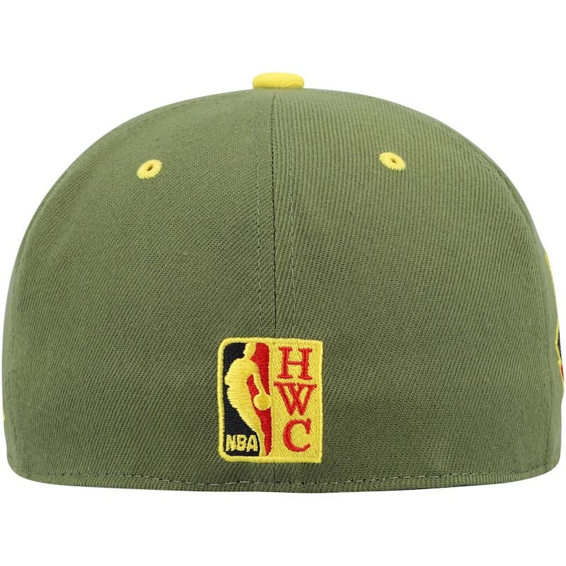 Mens-Mitchell-Ness-x-Lids-Olive-Philadelphia-76ers-Dusty-NBA-Draft-Hardwood-Classics-Fitted-Hat-1