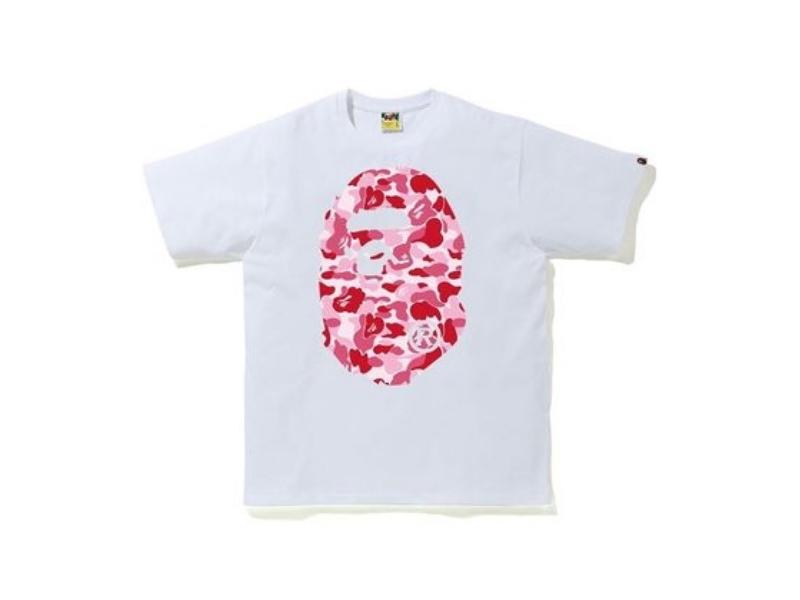 Футболка BAPE ABC Camo Big Ape Head Relaxed Tee White/Pink