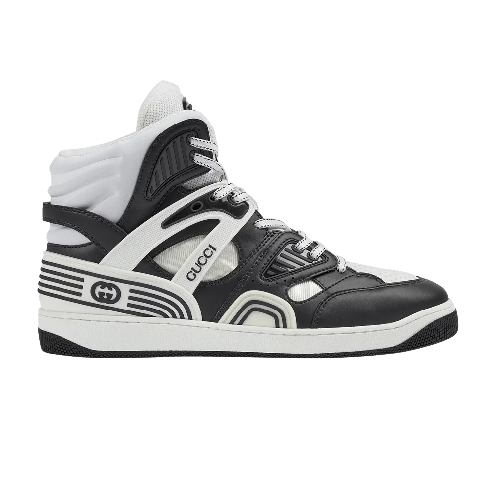 Krossovki-Gucci-Wmns-Basket-High-Black-White