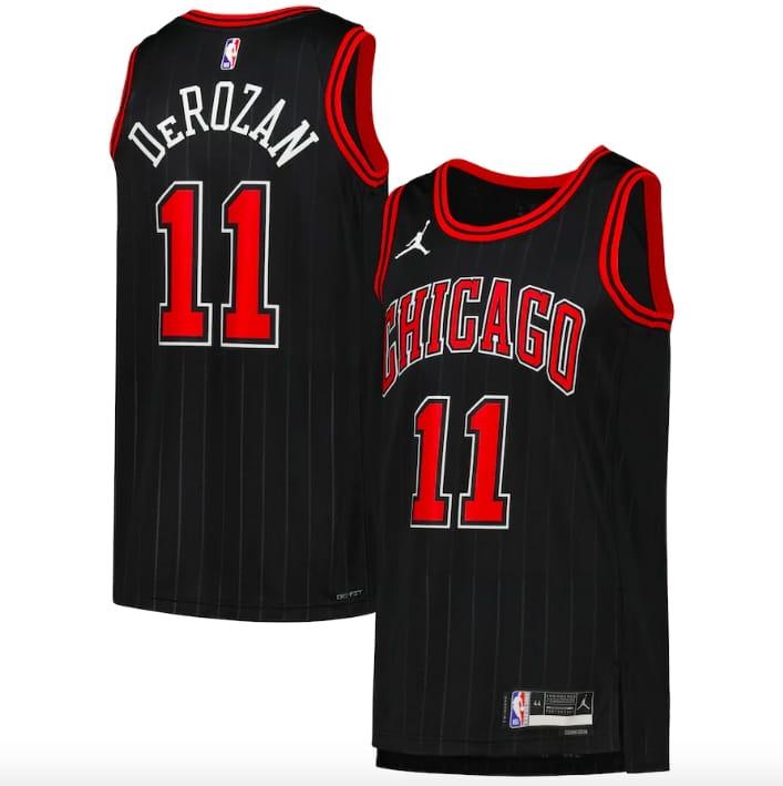 Баскетбольная джерси 2022-23 Chicago Bulls #11 DeMar DeRozan Statement Black Jersey