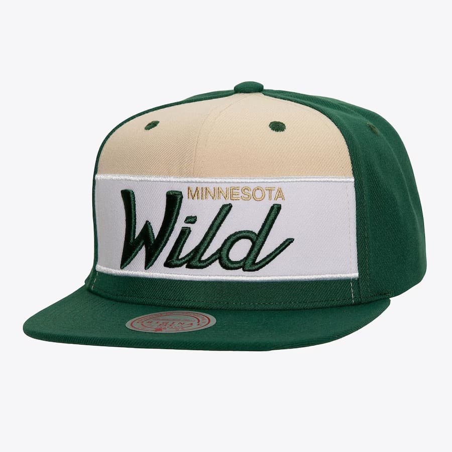 Бейсболка Mitchell & Ness Green Minnesota Wild Retro Sport Snapback Hat