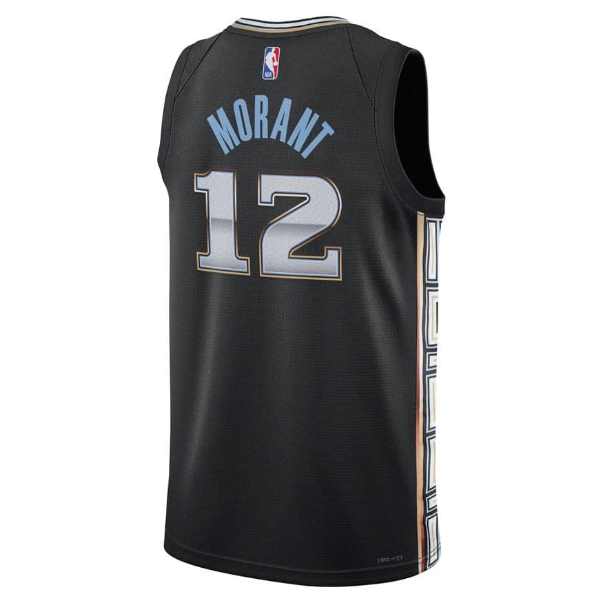 Баскетбольная джерси 2022-23 Memphis Grizzlies Ja Morant #12 Swingman City Edition Black Jersey