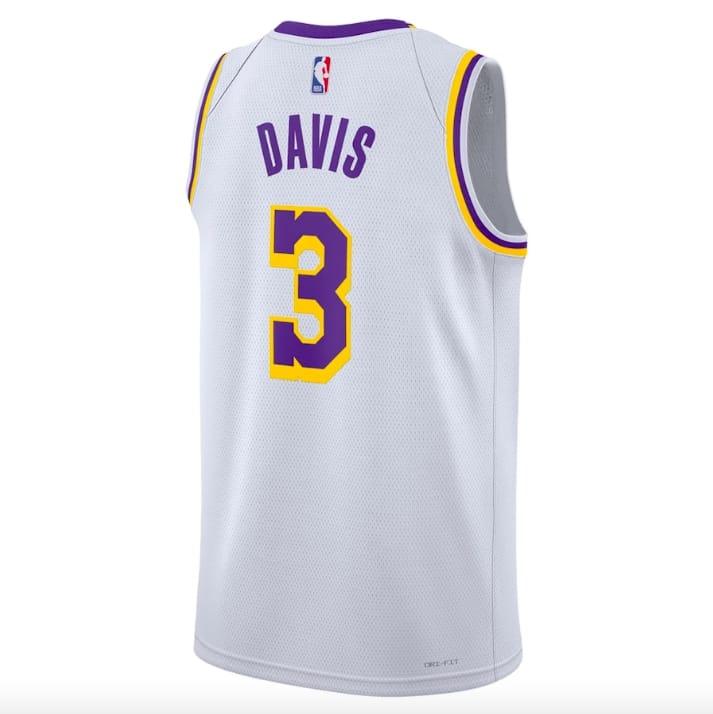 Баскетбольная джерси 2022-23 LA Lakers #3 Anthony Davis Swingman Association White Jersey