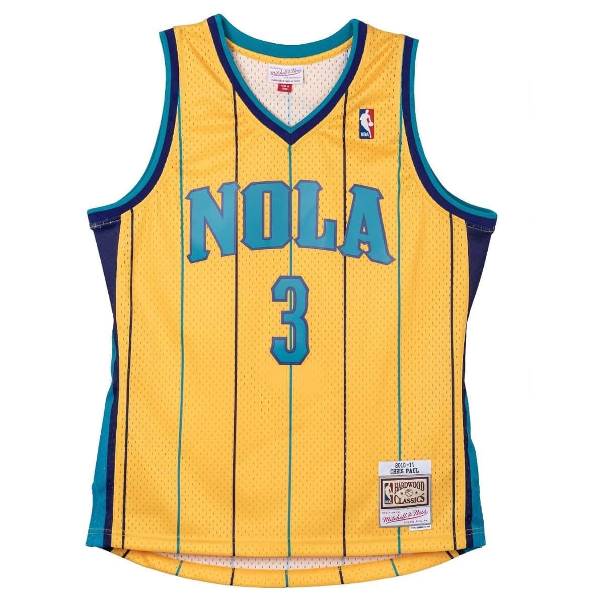 Баскетбольная джерси 2010-11 New Orleans Hornets Chris Paul #3 Swingman Hardwood Classics Yellow Jersey