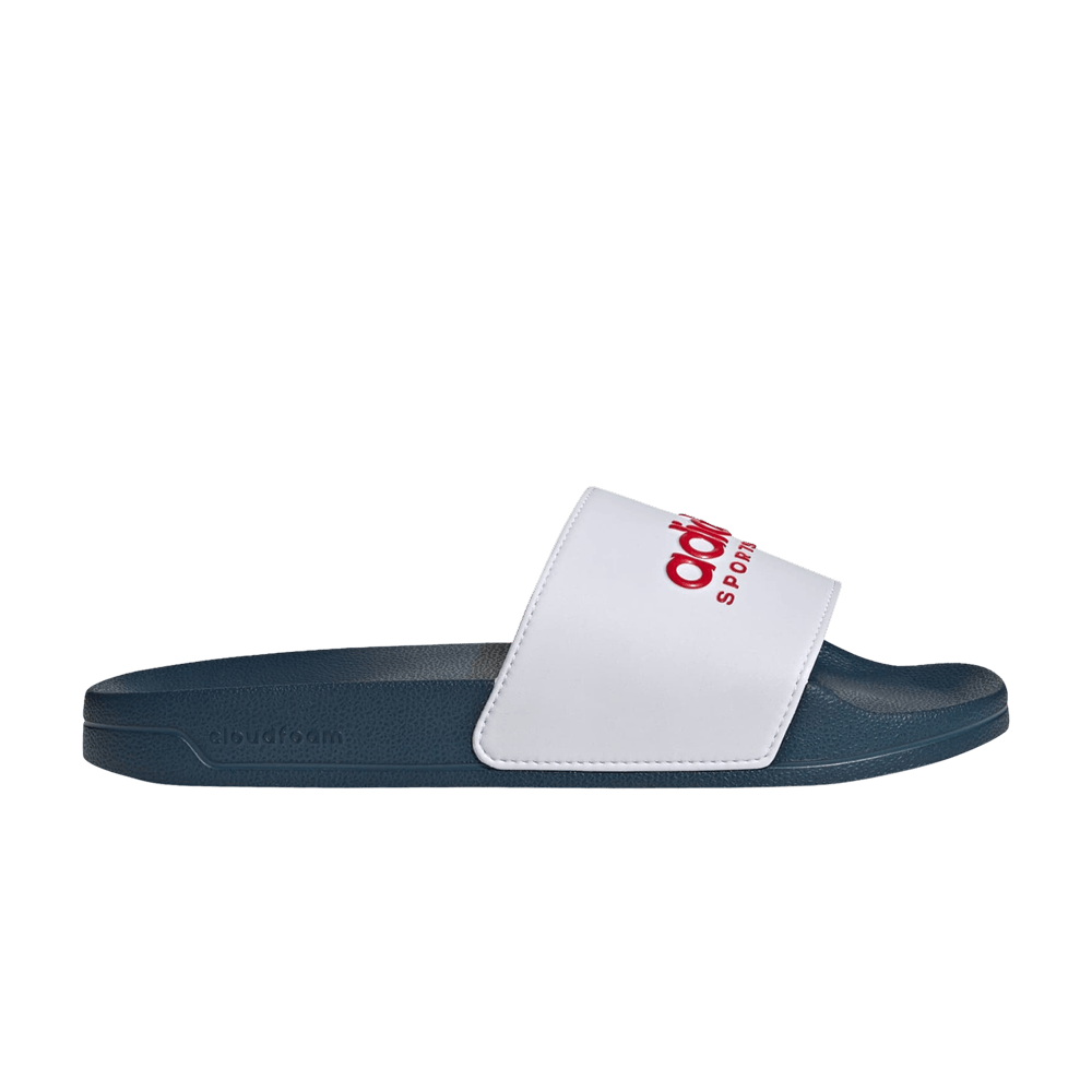 Adidas Adilette Shower Slide 'White Scarlet Blue'