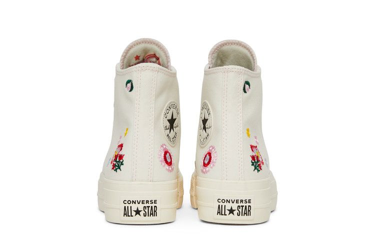 Converse Wmns Chuck Taylor All Star Lift Platform High 'Floral Embroidery - Egret'