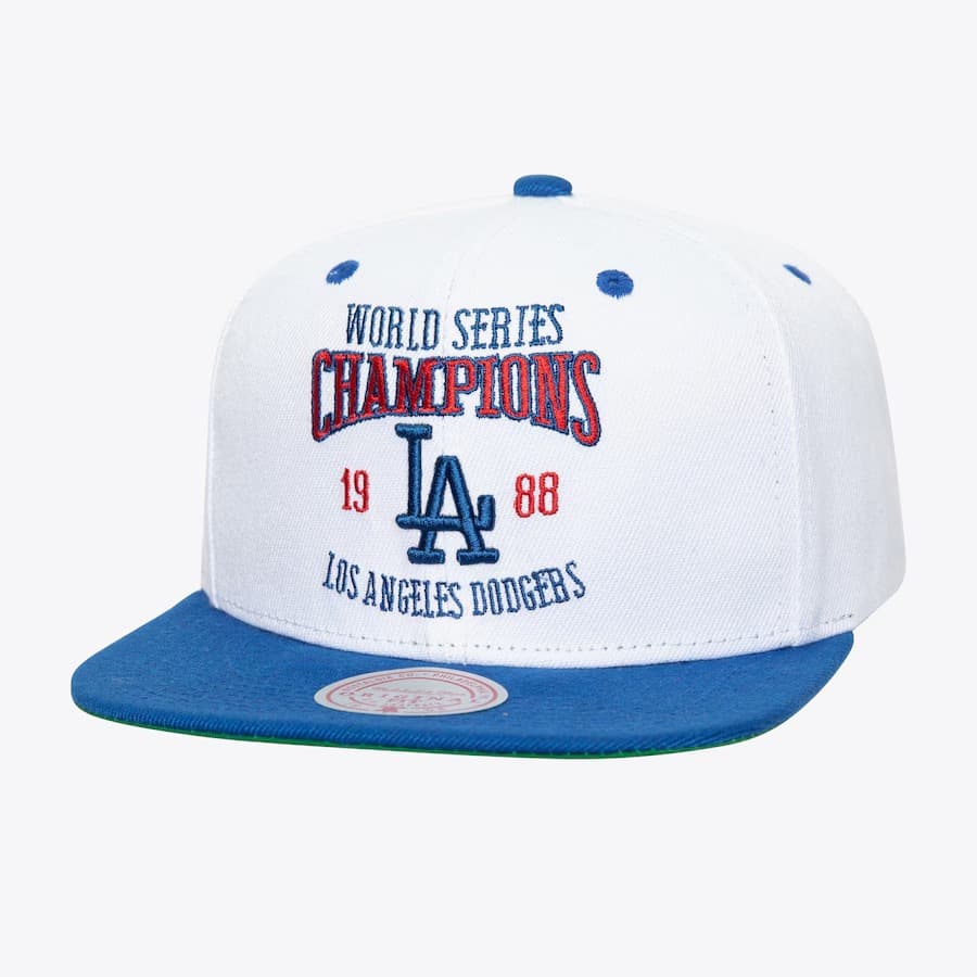 Бейсболка Mitchell & Ness White Los Angeles Dodgers Cooperstown Collection Champ Series Snapback Hat