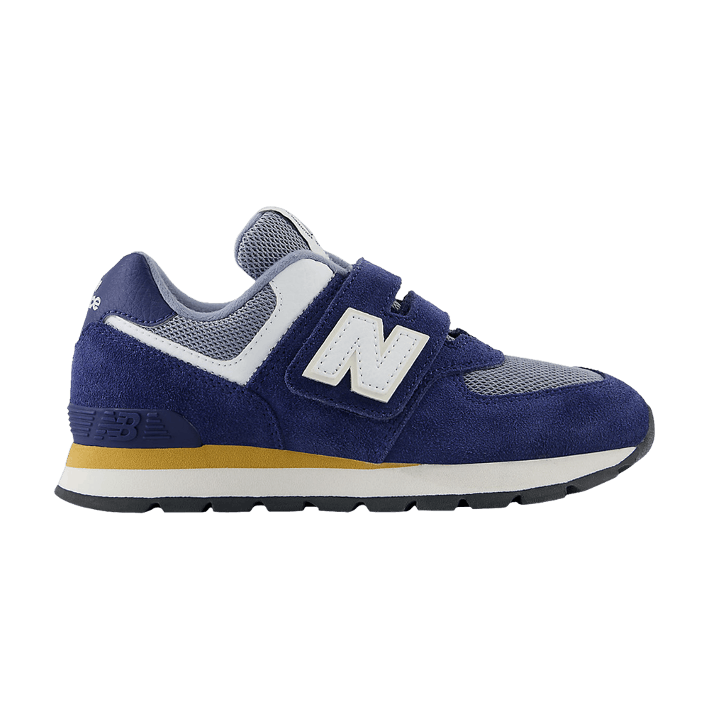 Кроссовки New Balance 574 Hook & Loop Little Kid Wide 'Navy Blue Rabbit Grey'