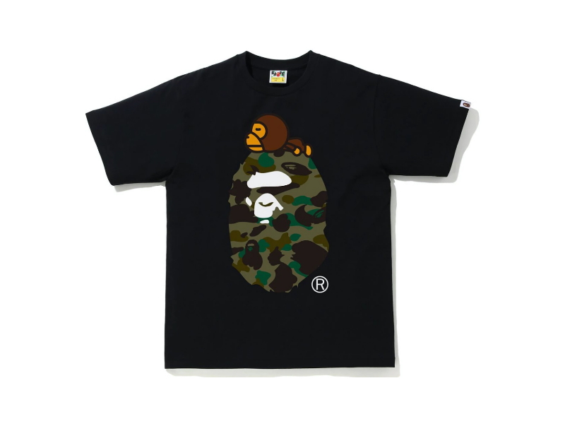 Футболка BAPE 1st Camo Milo on Big Ape Tee (FW21) Black/Green
