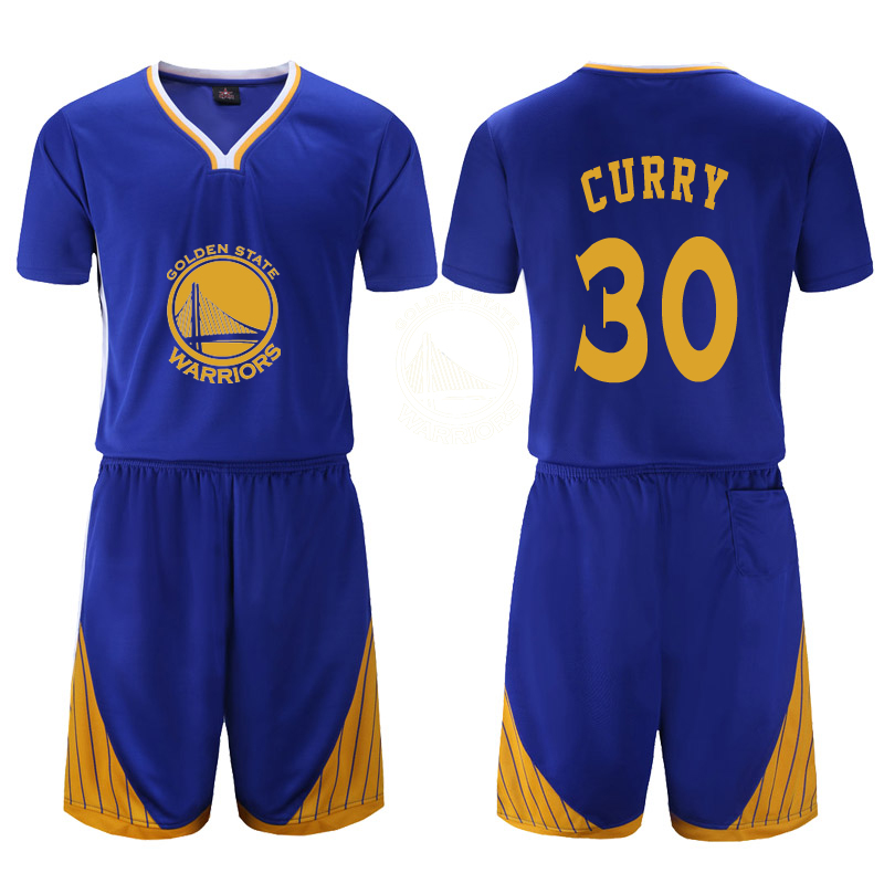 Баскетбольная форма Golden State Warriors Blue 30 Curry Uniform