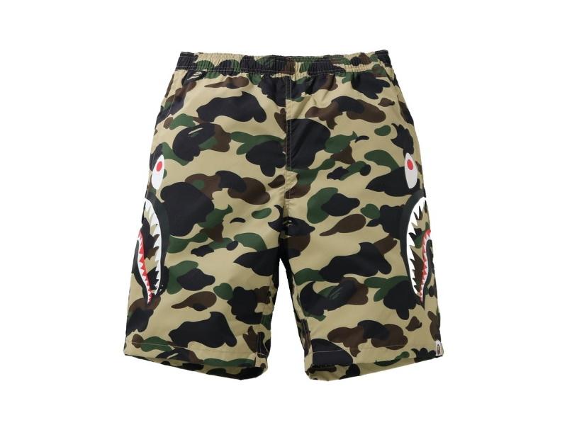 Спортивные шорты BAPE 1st Camo Side Shark Beach Shorts Yellow