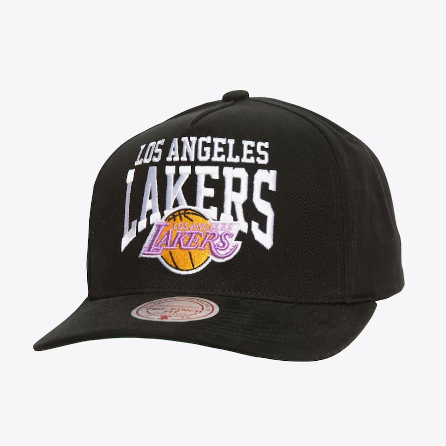 Бейсболка Mitchell & Ness Black Los Angeles Lakers Hardwood Classics Big Time Pro Snapback Hat