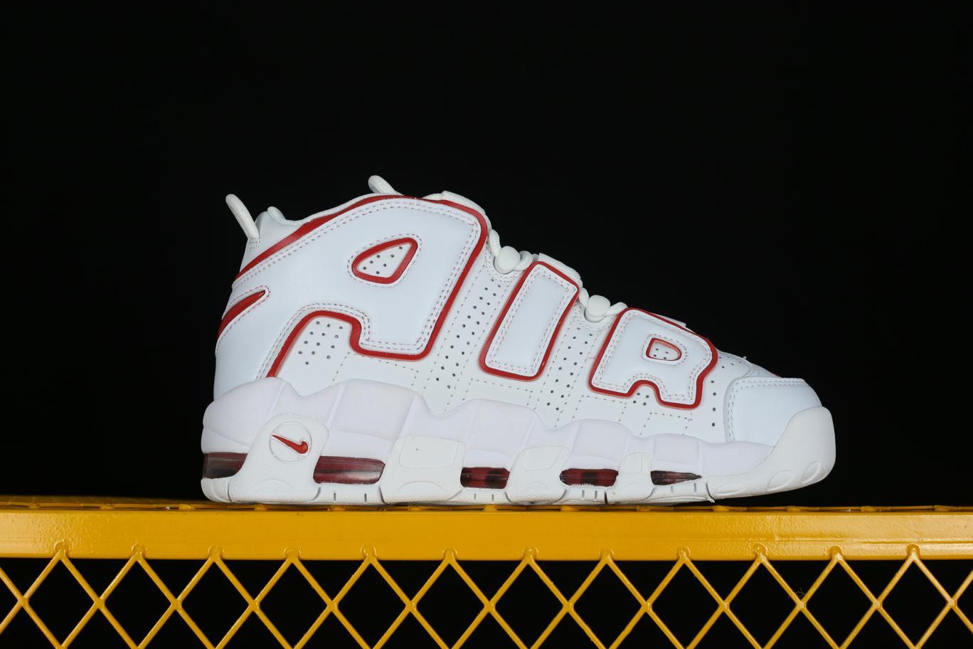 Кроссовки Nike Air More Uptempo White Varsity Red Outline (2018/2021)