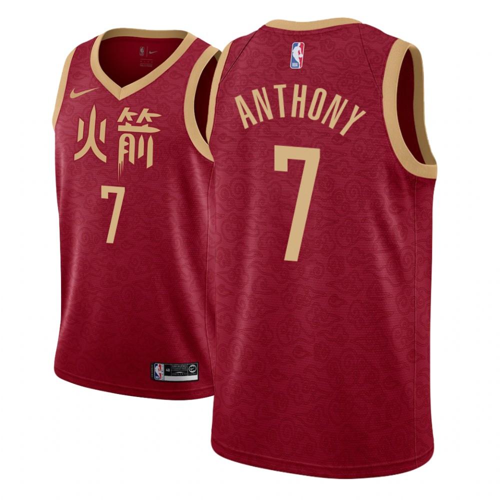 Баскетбольная джерси 2018-19 Carmelo Anthony Rockets #7 City Red
