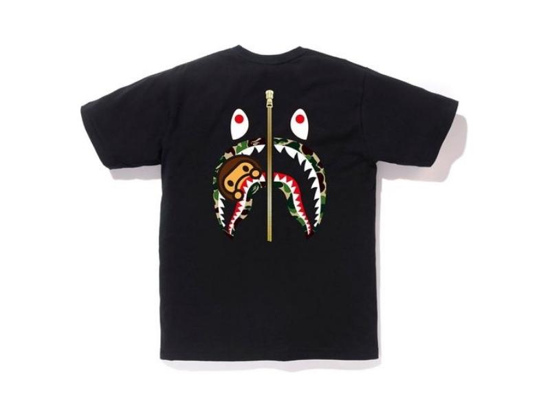 Футболка BAPE ABC WGM Milo Gold Zip Shark Tee Black/Green