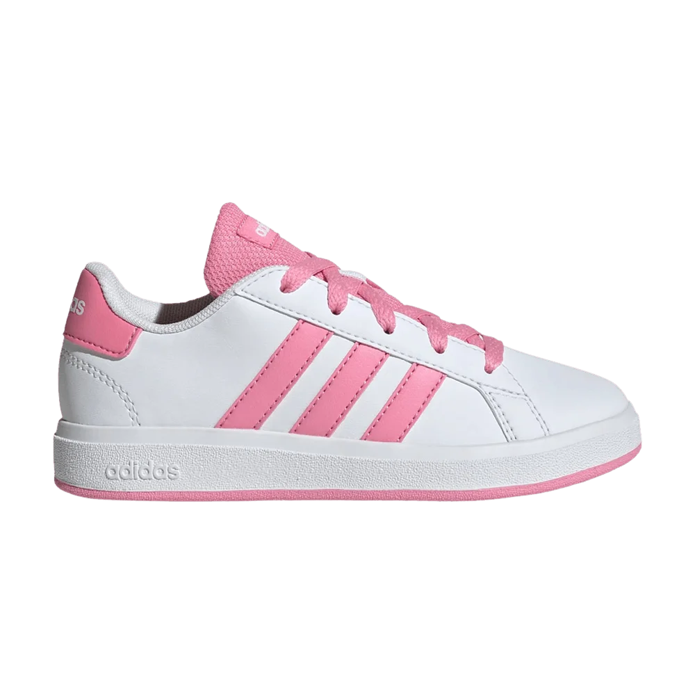 Krossovki-adidas-Grand-Court-Lace-Up-K-White-Bliss-Pink