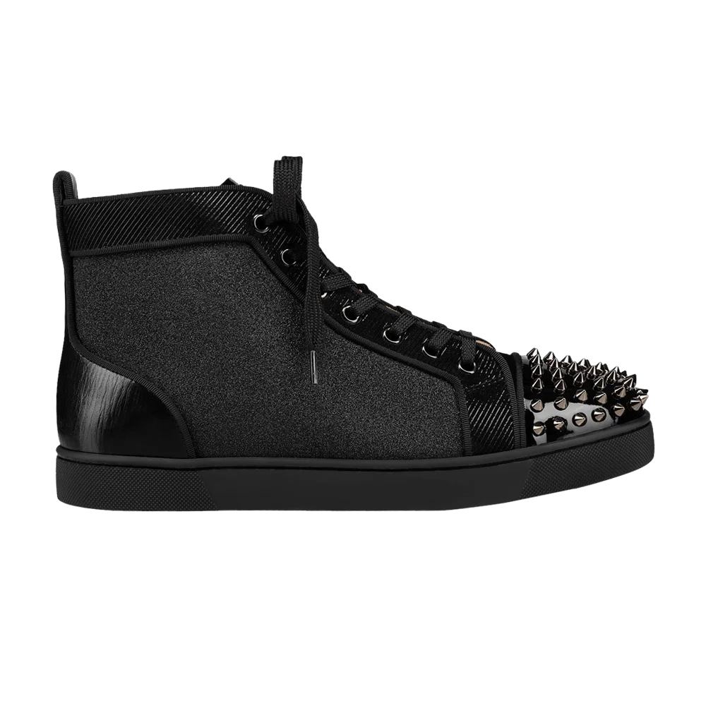Krossovki-Christian-Louboutin-Louis-Flat-Calf-Spikes-Black-Silver