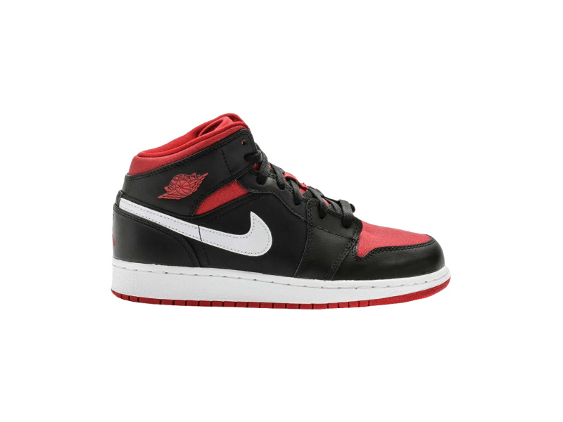 Кроссовки Air Jordan 1 Retro Mid GS 'Black Red White'